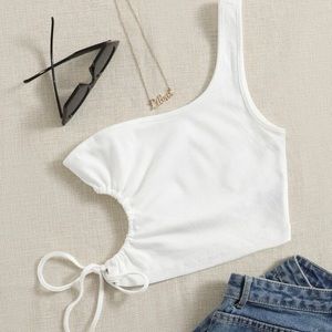 One shoulder crop top